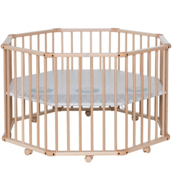 Детский манеж-кроватка Geuther Octo-Parc 107х107 — натуральный 09
