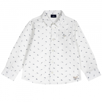 Рубашка Chicco, принт птицы, цвет светло-бежевый (ошибка)