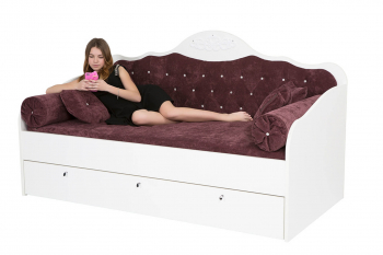 Кровать диван ABC-KING ПРИНЦЕССА 190*90 темно-сиреневый велюр