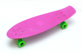 Скейтборд Triumf Active 27" TLS-402 — розовый с зелеными колесами