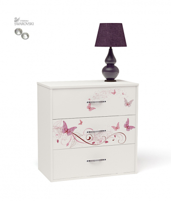 Комод ABC-KING ФЕЯ — белый со стразами Сваровски