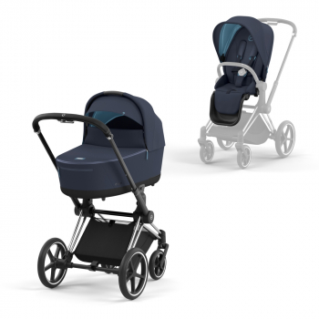 Коляска 2 в 1 Cybex Priam IV (шасси Chrome Black) — Nautical Blue