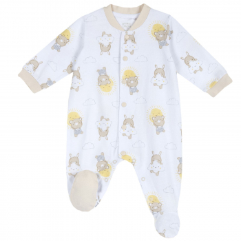 Комбинезон Chicco для мальчиков и девочек, со зверятами, цвет бежевый — Бежевый, р.74