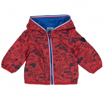 Куртка Chicco для мальчиков, с машинками, цвет красный