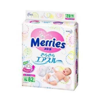 Подгузники Merries Air Through (4-8кг) — 82шт