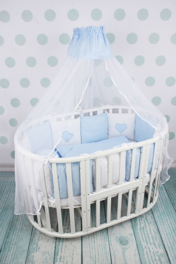 Комплект Premium в кроватку 18 предметов AmaroBaby Кроха — Голубой