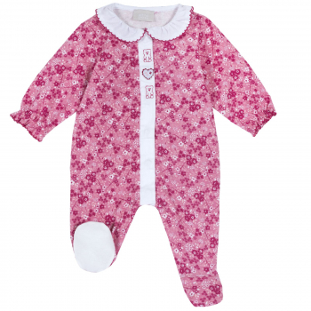 Комбинезон Chicco принт Цветочки, для девочек, цвет розовый