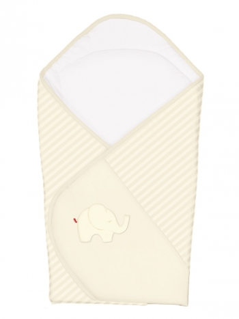 Одеяло-конверт Ceba Baby — Elephant Cream вышивка