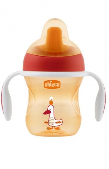 Чашка-поильник Chicco Training Cup (полужесткий носик) (6 мес+, 200 мл) — Красный
