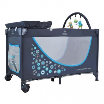 Манеж-кроватка c игрушками BabyOno — Серо-голубой
