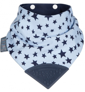 Нагрудник с грызунчиком премиум Cheeky Chompers — синие звезды