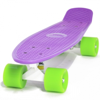Пенни борд Hubster Cruiser 22 — фиолетовый с зелеными колесами