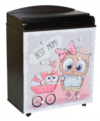 Пеленальный комод КЕДР Fantasia Best mom — Венге/Белый