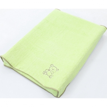 Простынь Ceba Baby на резинке на пеленальный матрасик 50x70 см — Little Zoo green