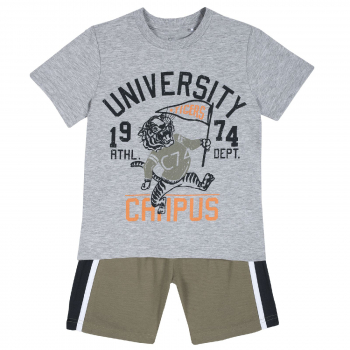 Комплект футболка и шорты Chicco, цвет серо-зелёный