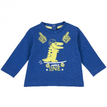 Лонгслив Chicco принт Number One, для мальчиков, цвет синий (ошибка)