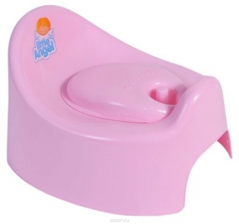 Горшок детский Little Angel "I m", с крышкой — розовый