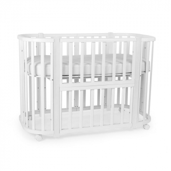 Кроватка-трансформер 5 в 1 Sweet Baby Palermo с маятником — Белый/Белый