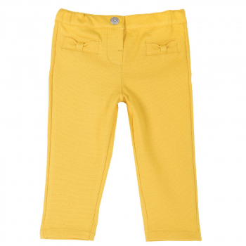 Брюки Chicco для девочки с бантиками — размер 098, цвет жёлтый