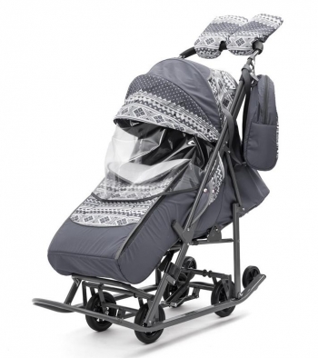Санки-коляска Pikate Скандинавия — серый