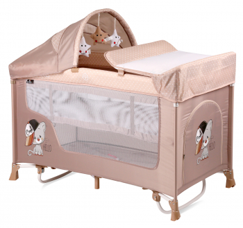 Манеж-кровать LORELLI San Remo 2 Rocker — Бежевый / Beige Cool Cat 1935