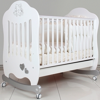 Детская кроватка Bambolina Emozione 125х65 — белая