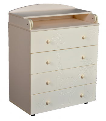 Пеленальный комод Антел Ульяна (9) Жираф 800/4 МДФ — Слоновая кость