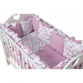 Бортики в кроватку Ma Licorne La Foret — Rose (розовый)