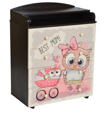 Пеленальный комод КЕДР Fantasia Best mom — Венге/Слоновая кость