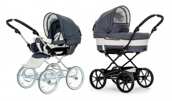 Коляска 2 в 1 Emmaljunga Mondial De Luxe (шасси City Black) — Grey