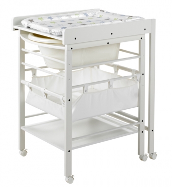 Стол для пеленания с ванночкой Geuther Hanna — белый