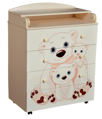 Пеленальный комод КЕДР Fantasia Family — Слоновая кость