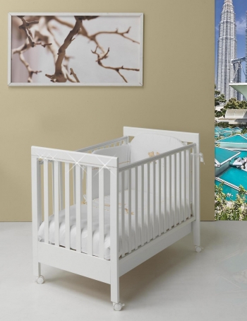 Детская кроватка Bambolina Vanity Cristallo 125x65 — белый