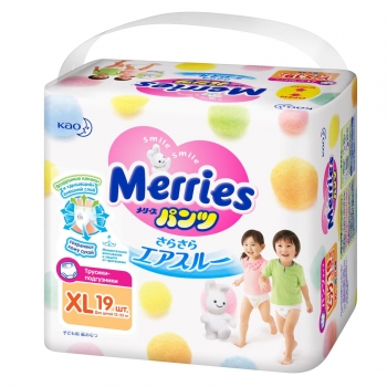Подгузники Merries Walker трусики (12-22кг) — 19шт