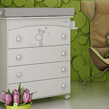 Комод пеленальный с декором Micuna Sabana B-970 — White/Beige Bears and Hearts