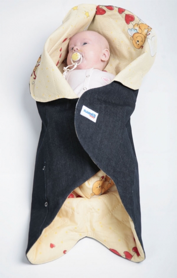 Конверт для новорожденного Ramili Denim Style (прорези для ремней) — Beige