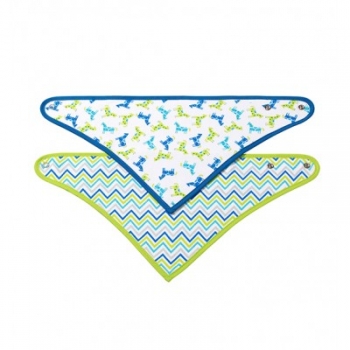 Набор нагрудников BabyOno треугольной формы — лошадки/зигзаги