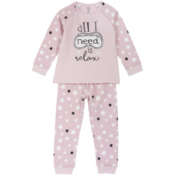 Пижама Chicco, принт All I need is relax, длинный рукав, для девочек