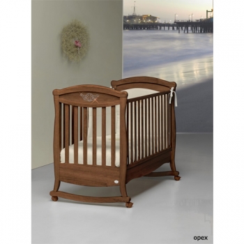 Детская кроватка Bambolina Principessa Cristallo 125x65 — орех