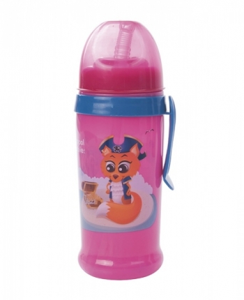 Поильник-непроливайка спортивный Canpol с трубочк. и крышкой, 350 мл, 12+ мес., арт. 56/510 — розовый