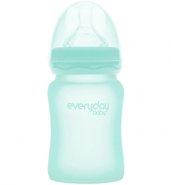 Стеклянная бутылочка с защитным силиконовым покрытием Everyday Baby, 150 мл — мятный