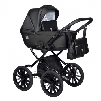 Коляска 2 в 1 Indigo BROCO Eco Plus 14" — черная кожа