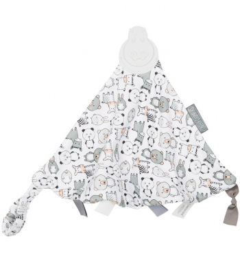 Комфортер с грызунчиком Cheeky Chompers — звери на белом фоне