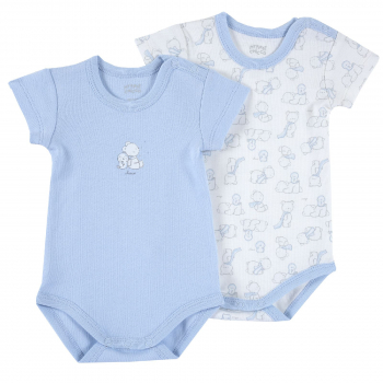 Боди (2 шт.) Chicco, короткий рукав, для мальчиков, цвет голубой