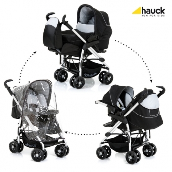 Коляска 3 в 1 Hauck Condor All in One — caviar-silver