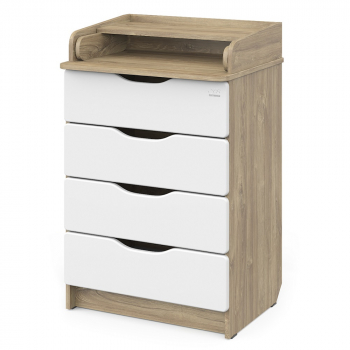 Пеленальный комод Sweet Baby Bravo — Дуб канзас/Белый