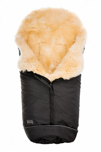 Зимний конверт BOZZ с длинным ворсом — 20-2015-31 Черный меланж/Натуральный