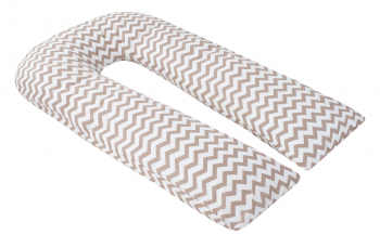 Подушка для беременных Amarobaby 340х35 U - образная зиг-заг — кофе