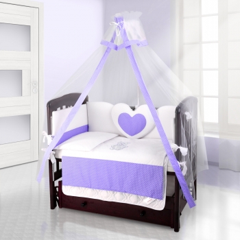 Балдахин на детскую кроватку Beatrice Bambini Bianco Neve — Puntini Viola