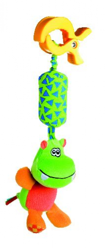 Игрушка мягкая подвесная с погремушкой Canpol арт. 68/009, 0+ — бегемот